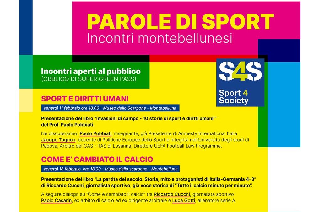 Parole di sport, incontri montebellunesi, venerdì 11 e 18 febbraio 2022